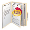 Manila Classification Folders with 2/5 Right Tab, Letter, Six-Section, 10/Box