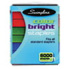 Color Bright Staples, Assorted Colors, Blue, Red, Green, 6000/Pack