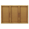 Enclosed Bulletin Board, Natural Cork/Fiberboard, 72 x 48, Oak Frame