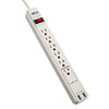 Protect It! Surge Suppressor, 6 Outlets, 6 ft Cord, 990 Joules, Cool Gray
