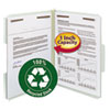 Recycled Pressboard Fastener Folders, Letter, 1" Exp., Gray/Green, 25/Box