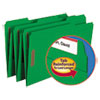 Folders, Two Fasteners, 1/3 Cut Assorted Top Tab, Legal, Green, 50/Box