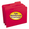 File Folders, 1/3 Cut, Reinforced Top Tab, Letter, Red, 100/Box