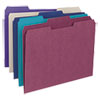 File Folders, 1/3 Cut Top Tab, Letter, Deep Assorted Colors, 100/Box
