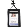 ID Badge Holder w/Convention Neck Pouch, Vertical, 2 1/4 x 3 1/2, Black, 12/Pack