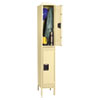 Double Tier Locker with Legs, Single Stack, 12w x 18d x 78h, Sand