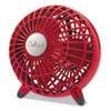 Chillout USB/AC Adapter Personal Fan, Red, 6"Diameter, 1 Speed
