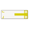 Alpha-Z Color-Coded First Letter Name Labels, J & W, Yellow, 100/Pack