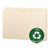 100% Recycled Top Tab File Jackets, Legal, 2" Exp, Manila, 50/Box