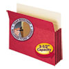 3 1/2" Exp Colored File Pocket, Straight Tab, Letter, Red