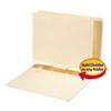 Manila Self-Adhesive Folder Dividers w/Prepunched Slits, 2-Sect, Letter, 100/Box