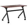Multipurpose Table Flip Base Table, 48w x 24d x 29 3/8h, Chestnut
