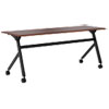 Multipurpose Table Flip Base Table, 72w x 24d x 29 3/8h, Chestnut
