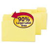SuperTab Colored File Folders, 1/3 Cut, Letter, Yellow, 100/Box