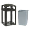 Landmark Trash Can with Dome Top Frame, Rigid Liner Included, 35 gal, Sable Plastic