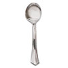 Heavyweight Plastic Soup Spoons, Silver, 5-3/4 in., Reflections Design, 600/Case