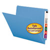 Colored File Folders, Straight Cut, Reinforced End Tab, Letter, Blue, 100/Box