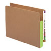 3 1/2" Exp File Pockets, Straight Tab, Letter, Green, 10/Box