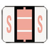 A-Z Color-Coded Bar-Style End Tab Labels, Letter S, Pink, 500/Roll