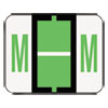 A-Z Color-Coded Bar-Style End Tab Labels, Letter M, Light Green, 500/Roll