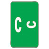 Alpha-Z Color-Coded Second Letter Labels, Letter C, Dark Green, 100/Pack