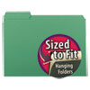 Interior File Folders, 1/3 Cut Top Tab, Letter, Green, 100/Box