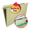 FasTab Hanging File Folders, 1/3 Tab, Legal, Moss Green, 20/Box