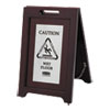 Rubbermaid(R) Commercial Executive 2-Sided Multi-Lingual Wooden Caution Sign