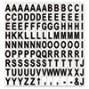 Interchangeable Magnetic Characters, Letters, Black, 3/4"h