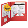 Lockit Two-Pocket Folder, Textured Heavyweight Paper, 11 x 8 1/2, Red, 25/Box