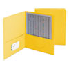 Two-Pocket Folder, Textured Heavyweight Paper, Yellow, 25/Box