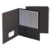 Two-Pocket Folder, Textured Heavyweight Paper, Black, 25/Box