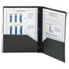 Poly Two-Pocket Folder w/Fasteners, 11 x 8 1/2, Black, 25/Box