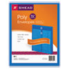 Poly String & Button Envelope, 9 3/4 x 11 5/8 x 1 1/4, Blue, 5/Pack