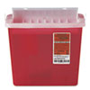 Sharps Container for Patient Room, Plastic, 5qt, Rectangular, Red