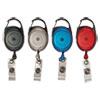 Carabiner-Style Retractable ID Card Reel, 30" Extension, Assorted Colors, 20/PK