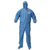 A60 Blood and Chemical Splash Protection Coveralls, X-Large, Blue, 24/Carton