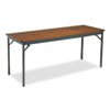Special Size Folding Table, Rectangular, 72w x 24d x 30h, Walnut/Black