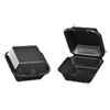 Foam Hinged Carryout Container, 5-13/16x5-11/16x3-1/8, Black, 125/Bag