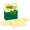 Greener Notes Recycled Note Pads, 3 x 5, Canary Yellow, 100-Sheet, 12/Pack