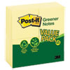 Greener Notes Recycled Note Pads, 3 x 3, Canary Yellow, 100-Sheet, 24/Pack