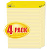 Self Stick Easel Pads, Ruled, 25 x 30, Yellow, 4 30 Sheet Pads/Carton