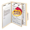 Manila Classification Folders with 2/5 Right Tab, Letter, Four-Section, 10/Box