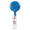 Translucent Retractable ID Card Reel, 34" Extension, Blue, 12/Pack