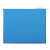 Deluxe Bright Color Hanging File Folders, Letter Size, 1/5-Cut Tabs, Blue, 25/Box