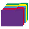Reinforced Top-Tab File Folders, 1/3-Cut Tabs: Assorted, Letter Size, 1" Expansion, Assorted Colors, 100/Box