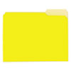 Interior File Folders, 1/3-Cut Tabs: Assorted, Letter Size, 11-pt Stock, Yellow, 100/Box