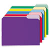 Interior File Folders, 1/3-Cut Tabs: Assorted, Letter Size, 11-pt Stock, Assorted Colors, 100/Box
