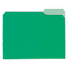 Interior File Folders, 1/3-Cut Tabs, Letter Size, Green, 100/Box