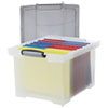 Portable File Tote w/Locking Handle Storage Box, Letter/Legal, Clear